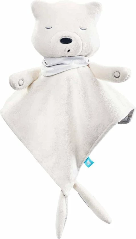 MyHummy® Doudou - Slaapsensor - Witte Ruis - Babyknuffel - Slaaphulp - Wit/Ecru