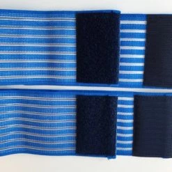 Merkloos Elastische Band - Elektrostimulatie - Elektrodebanden H=80mm X L=60cm, Kleur Blauw, Aan 1 Kant Klittenband, Per 2 Stuks