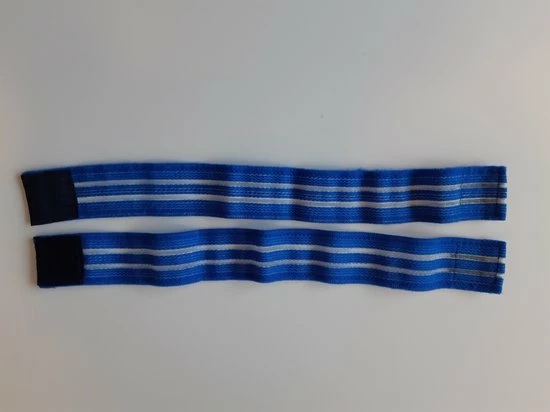 Merkloos Elastische Band - Elektrostimulatie - Elektrodebanden H=30mm X L=30cm, Kleur Blauw, Aan 1 Kant Klittenband, Per 2 Stuks
