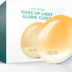 L.O.B. GOODS Luxe Wake-up Light - Licht Wekker - Wekker Radio - Wekker Met Licht - Nachtlampje Kinderen - 2 Wekkers - Snooze - Slaaphulp