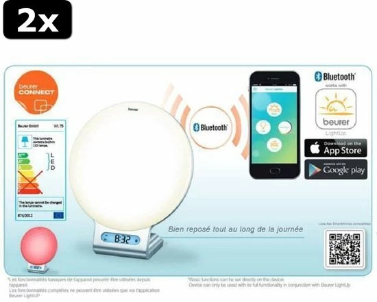 2x Beurer WL75 - Wake-up Light - Radio - Nachtlamp - Bluetooth 15 2x Beurer WL75 - Wake-up Light - Radio - Nachtlamp - Bluetooth - Afbeelding 13