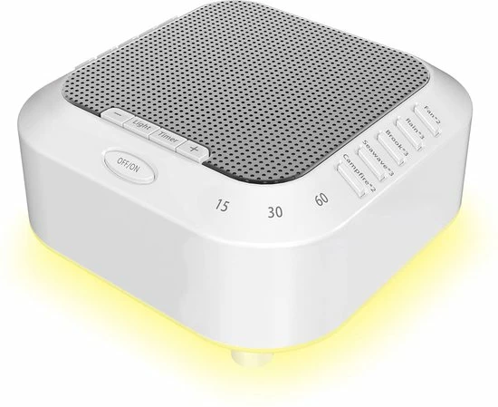 Zacro White Noise Machine- Met 28 Geluiden - Witte Ruis Machine - Slaap Geluidsmachine - Slaaphulp - Slaaptrainer - Voor Baby & Volwassenen - Wit