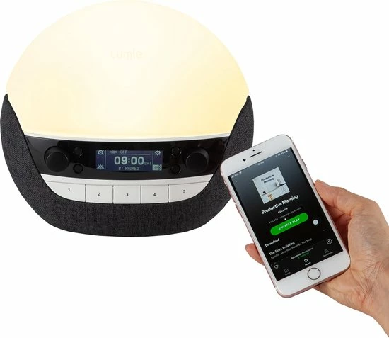 Lumie Bodyclock Luxe 750DAB - Wake-up light - USB/DAB+/Bluetooth - Antraciet Lumie Bodyclock Luxe 750DAB - Wake-up Light - USB/DAB+/Bluetooth - Antraciet -Beurer store