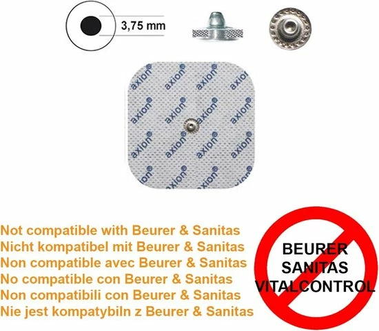 Axion - 16 TENS/EMS Elektroden Pads - Voor Elektrodentherapie - 50x50mm En 50x100mm - Zelfklevend - Afbeelding 5