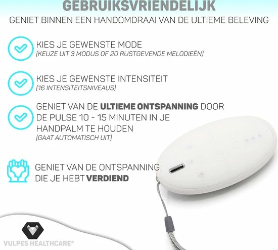 Vulpes Goods Vulpes HealthCare? Sleep & Focus - Slaaphulp - Bevordering Melatonine, Serotonine En Enkefaline Aanmaak - Frequentietherapie En Elektrodentherapie - Verbetert Slaapkwaliteit En Tegen Depressie - 3 Modus En 16 Intensiteitsniveaus En 20 Melodie?n - Afbeelding 10