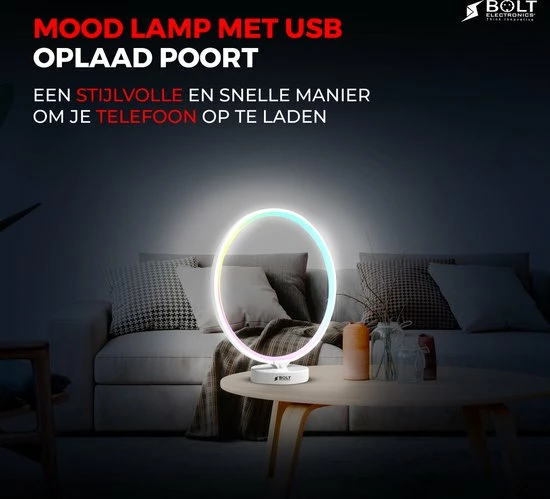 Bolt Electronics? Bolt Electronics ? Tafellamp ? Moodlamp ? Lichttherapielamp - Moodlight ? Daglichtlamp ? RGB Licht ? Wit - Afbeelding 12