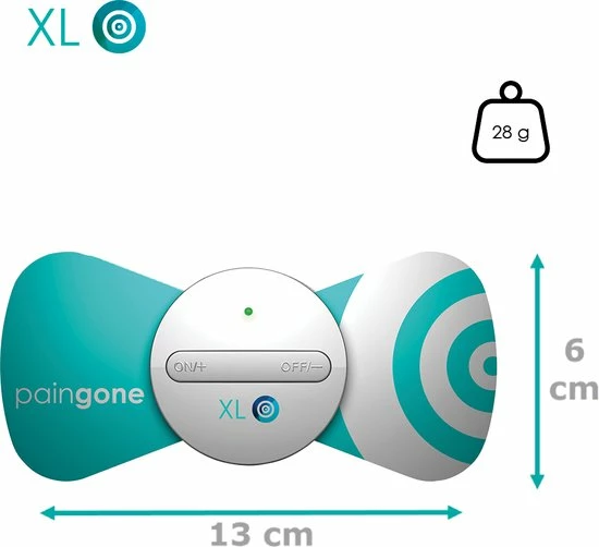 Merkloos Paingone XL: TENS- Elektrode Om De Pijn Te Verlichten, Ideaal Voor De Schouders, Billen En De Rug- Automatische Werking - Afbeelding 3
