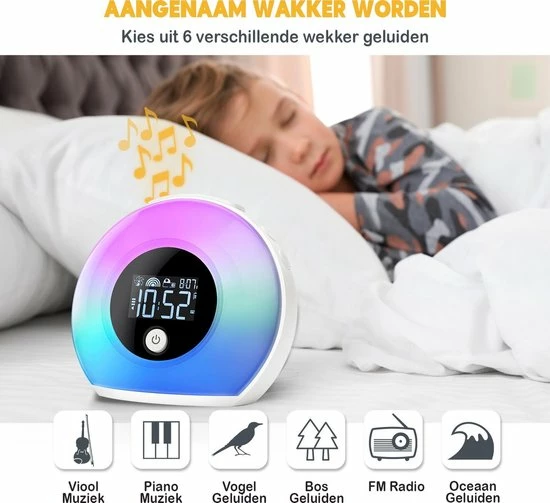 ProSova Wake Up Light Met Speaker - Slaaptrainer - Nachtlampje - Draadloos - + Gratis (E)-Slaapboek - Afbeelding 6
