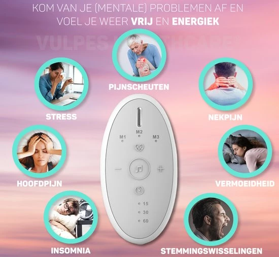 Vulpes Goods Vulpes HealthCare? Sleep & Focus - Slaaphulp - Bevordering Melatonine, Serotonine En Enkefaline Aanmaak - Frequentietherapie En Elektrodentherapie - Verbetert Slaapkwaliteit En Tegen Depressie - 3 Modus En 16 Intensiteitsniveaus En 20 Melodie?n - Afbeelding 9