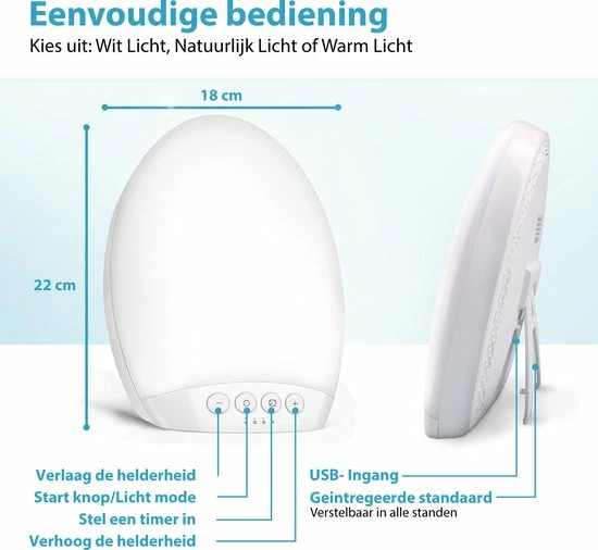 Curify? Daglichtlamp - Lichttherapielamp Incl. Timerfunctie + Gratis E-Book - Bureaulamp Voor Hobby En Werk - SAD Zonlicht Lamp - Afbeelding 5