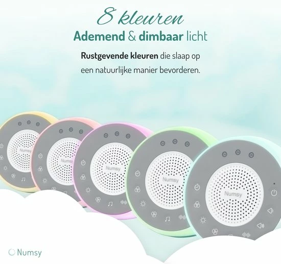 Numsy? Lumi White Noise Machine Baby - Witte Ruis Apparaat Volwassen - Slaaptrainer Kinderen - Geluidsmachine - Baarmoeder En Hart 7 Numsy? Lumi White Noise Machine Baby - Witte Ruis Apparaat Volwassen - Slaaptrainer Kinderen - Geluidsmachine - Baarmoeder En Hart - Afbeelding 5