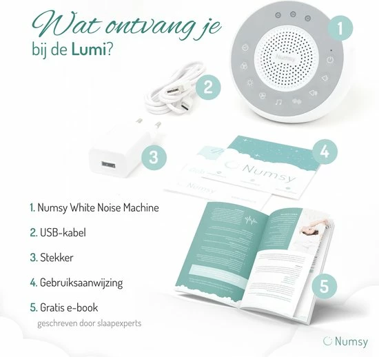 Numsy? Lumi White Noise Machine Baby - Witte Ruis Apparaat Volwassen - Slaaptrainer Kinderen - Geluidsmachine - Baarmoeder En Hart 8 Numsy? Lumi White Noise Machine Baby - Witte Ruis Apparaat Volwassen - Slaaptrainer Kinderen - Geluidsmachine - Baarmoeder En Hart - Afbeelding 6