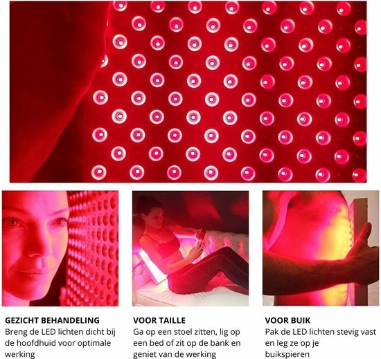 Magnificos - Infraroodlamp - Warmtelamp - Infrarood Panelen - Lichttherapie - Rood Licht Therapie - 225 Led Lampen - 45W - Afbeelding 6