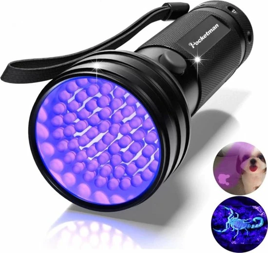 UV-lamp Zaklamp UV Ultraviolet 51x LED / 395-400NM / HaverCo