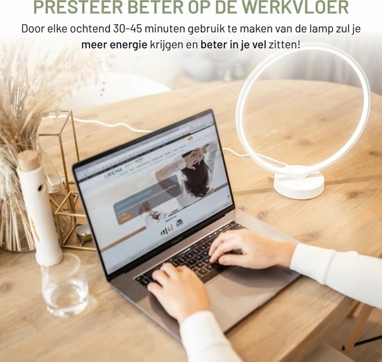 LIROMA® Daglichtlamp - Gratis Opberghoes - ⌀ 32 - 10.000 LUX - USB Poort - 3 Kleuren - Bureaulamp - Lichttherapielamp - Lichttherapie - Black Friday 2022 Deals - Afbeelding 3