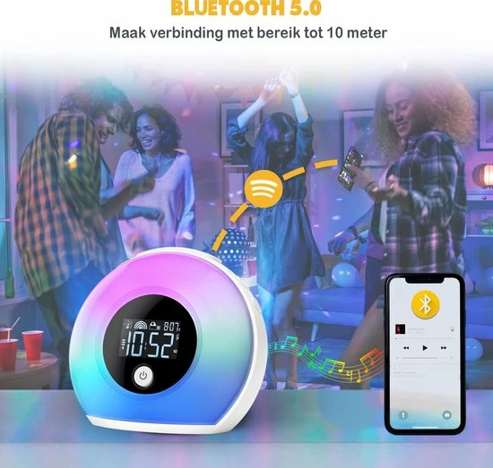 ProSova Wake Up Light Met Speaker - Slaaptrainer - Nachtlampje - Draadloos - + Gratis (E)-Slaapboek - Afbeelding 4