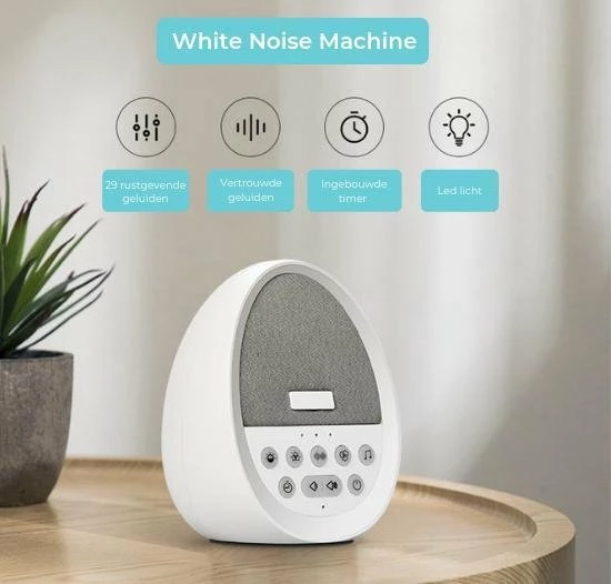 Merkloos Slaaphulp Om Slaapproblemen Te Verminderen - White Noise Machine Met Slaapmuziek Voor Een Goede Nachtrust - Wetenschappelijk Bewezen Slaaptherapie – Beter Slapen Met Witte Ruis – Slaap Tips Volwassenen/Baby - Afbeelding 2