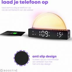 Boostiv Wake Up Light - Speaker Radio - Slaaphulpen - Bluetooth - Wekkerradio - Nachtlampje - Digitale Wekker - Wekker - Ambilight - Radio's -Beurer store 550x527 2