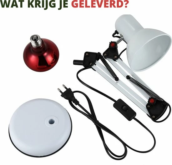 Thuys Infraroodlamp - Warmtelamp Verstelbaar- Infrarood Lampen Voor Spieren - Duurzame Hittelamp - 220V - 150W - Afbeelding 7
