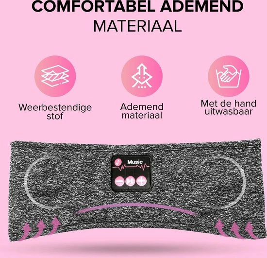 Mertira? Bluetooth Slaapmasker - Slaap Koptelefoon - Slaapmasker Bluetooth - Oogmasker Slaap - Slaaptrainer - Set - Roze - Afbeelding 8