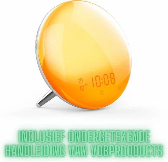 Lorem Wake Up Light Wekker Google Home Wekkerradio Nachtlampje Leeslamp – Zonsopkomst – Slaaptrainer – Smartphone – 2021 - Afbeelding 9