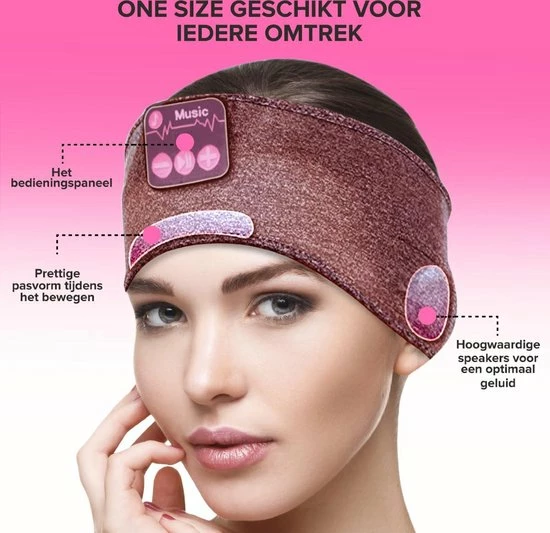 Mertira? Bluetooth Slaapmasker - Slaap Koptelefoon - Slaapmasker Bluetooth - Oogmasker Slaap - Slaaptrainer - Set - Roze - Afbeelding 7