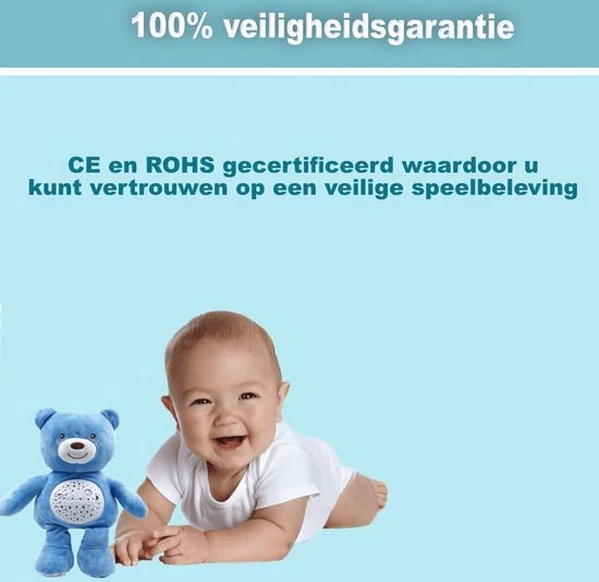Funmuch Baby Knuffel Teddybeer Met Slaapliedjes, Hartslag En Nachtlampje / Sterrenprojector - Vanaf 0 Jaar - Afbeelding 5