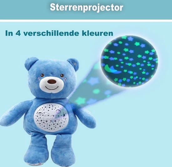 Funmuch Baby Knuffel Teddybeer Met Slaapliedjes, Hartslag En Nachtlampje / Sterrenprojector - Vanaf 0 Jaar - Afbeelding 6