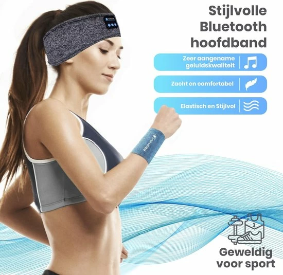 Mertira? Bluetooth Slaapmasker - Slaap Koptelefoon - Slaapmasker Bluetooth - Oogmasker Slaap - Slaaptrainer - Set - Blauw - Afbeelding 12