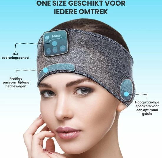 Mertira? Bluetooth Slaapmasker - Slaap Koptelefoon - Slaapmasker Bluetooth - Oogmasker Slaap - Slaaptrainer - Set - Blauw - Afbeelding 3