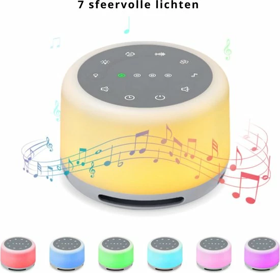 Merkloos CE Keurmerk White Noise Machine - Baby Muziekdoos - Witte Ruis Baby - Baby White Noise - Baby Slaaphulp - Baby Slaap Geluidsmachine - Muziekdoosje - Baby Ruismachine - Witte Ruis Machine Baby - CE | USB Oplaadbaar | Wit - Afbeelding 4