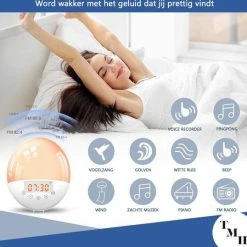 The Modern Human? EASY WAKE WIFI - Hoge Kwaliteit Wake Up Light Wifi - Inclusief Gratis App - Strak Design - Verbinding Met Google Home En Alexa - Natuurlijke Geluiden En FM Radio - USB Oplader - Slaaptrainer - Slaaphulp - Ook Franse Handleiding -Beurer store 550x538 7