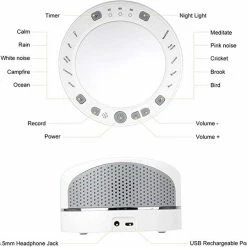 Unionway White Noise Machine Baby – Slaaptrainer – Witte Ruis – Slaaphulp – Kinderen En Volwassenen – Incl. Timer – Muziekdoos – Slaap Geluidsmachine -Beurer store 550x539 9