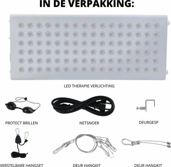 Magnificos - Infraroodlamp - Warmtelamp - Infrarood Panelen - Lichttherapie - Rood Licht Therapie - 60 Led Lampen à 5W - Afbeelding 3