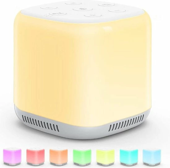 Clockity White Noise Machine - Slaaphulp - Nachtlampje Baby - Witte Ruis Baby - Nachtlampje Kinderen - White Noise Machine - Slaaphulp Met LED Verlichting En 34 Rustgevende Geluiden