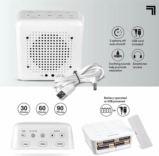 Sharper Image White Noise Machine - Slaaptrainer – Slaaphulp - Baby - Volwassenen - Afbeelding 10