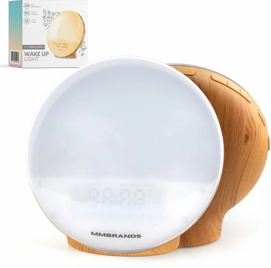 MM Brands Wake Up Light Wekker - Licht Wekker - Wekkerradio - Nachtlampje - 7 Kleuren