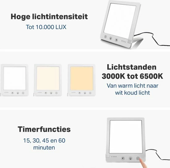 Vivid Green Daglichtlamp Met Gratis E-book - Lichttherapielamp - Lichttherapie -Sad Daglicht Lamp - Daglichtlampen - Winterdepressie - Energielamp - Afbeelding 3