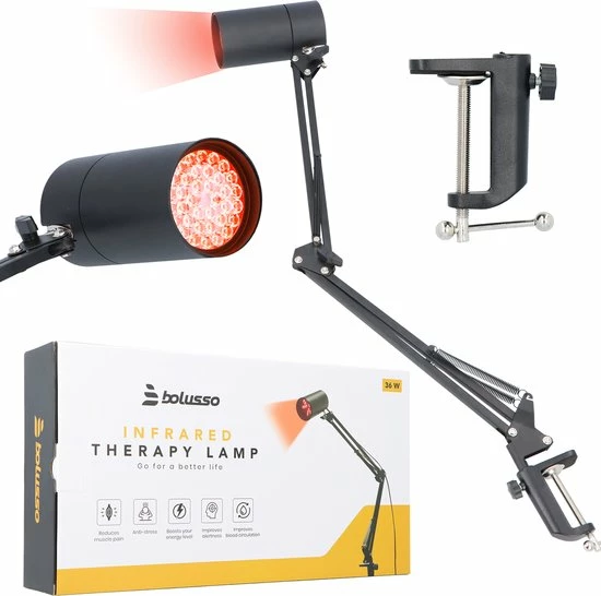 Bolusso Industri?le Infraroodlamp Voor Spierpijn & Gewrichten ? Warmtelamp & Lichttherapielamp - Infraroodtherapie 36W