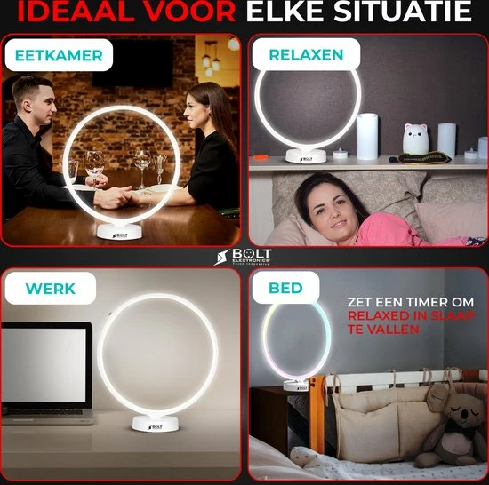 Bolt Electronics? Bolt Electronics ? Tafellamp ? Moodlamp ? Lichttherapielamp - Moodlight ? Daglichtlamp ? RGB Licht ? Wit - Afbeelding 4