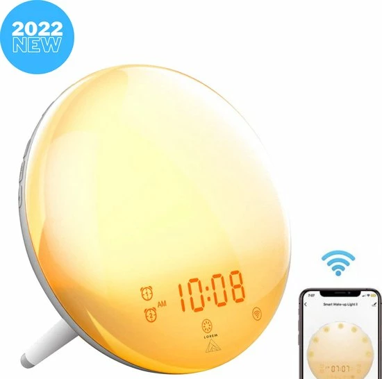 Lorem Wake Up Light Wekker Google Home Wekkerradio Nachtlampje Leeslamp – Zonsopkomst – Slaaptrainer – Smartphone – 2021