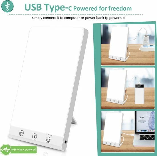 Alizendeh Lichttherapielamp Lichttherapie Energielamp - Tegen Winterdepressie - Winterdepressie Energylight-Sunlight SAD Light-6500K-11000 LUX-wit - Afbeelding 8