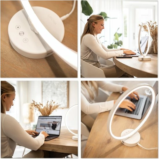 LIROMA® Daglichtlamp - Gratis Opberghoes - ⌀ 32 - 10.000 LUX - USB Poort - 3 Kleuren - Bureaulamp - Lichttherapielamp - Lichttherapie - Black Friday 2022 Deals - Afbeelding 8