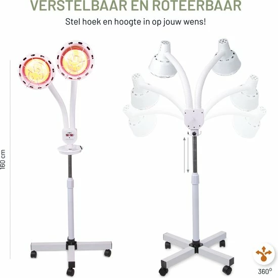 LIROMA? 600W Infraroodlamp - Hoogte Verstelbaar - Timer - Remote - Infraroodtherapie - Lichttherapie - Fibromyalgie - Pijnverlichting Spieren ? Collageen Lamp ? Warmtelamp - Rood Licht Therapie - Philips - Black Friday 2022 Deals - Afbeelding 10
