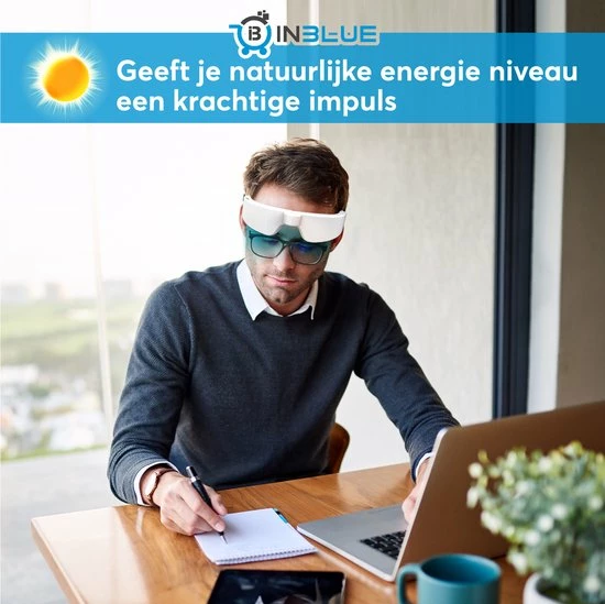 Inblue Lichttherapie Bril -Lichttherapiebril - Daglichtbril - Daglichtlamp - Daglicht Bril- Lichttherapielamp - SAD Daglichtbril - Zonlicht Lamp - SAD Lamp - Light Therapy Glasses - Blue Light Therapy - Afbeelding 5