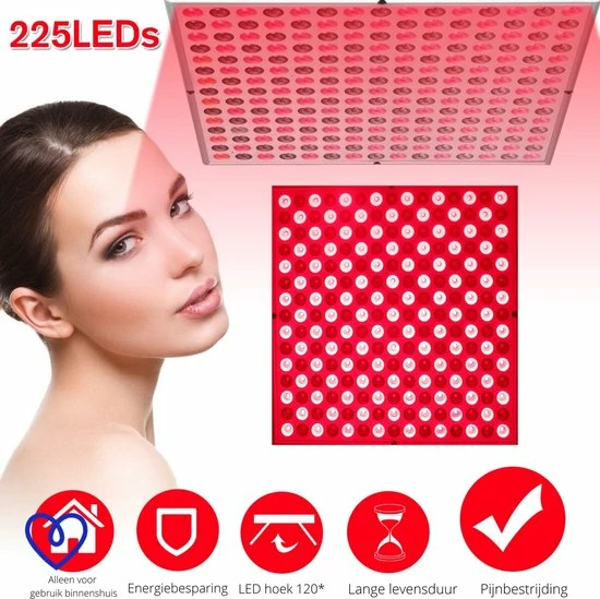 Magnificos - Infraroodlamp - Warmtelamp - Infrarood Panelen - Lichttherapie - Rood Licht Therapie - 225 Led Lampen - 45W - Afbeelding 7