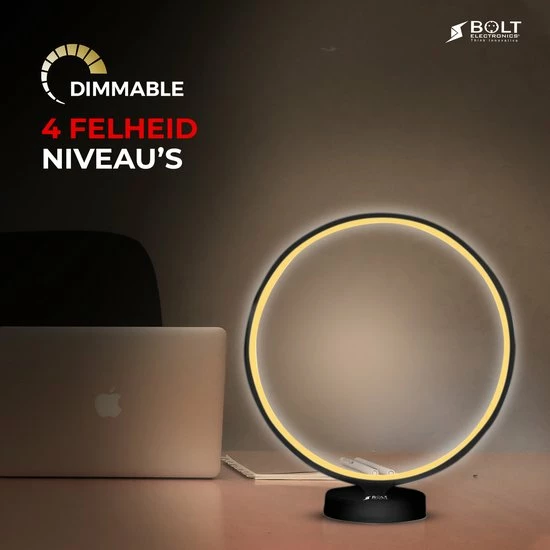 Bolt Electronics® Bolt Electronics ® Tafellamp – Moodlamp – Lichttherapielamp - Moodlight – Daglichtlamp – RGB Licht – Zwart