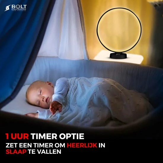 Bolt Electronics® Bolt Electronics ® Tafellamp – Moodlamp – Lichttherapielamp - Moodlight – Daglichtlamp – RGB Licht – Zwart - Afbeelding 2