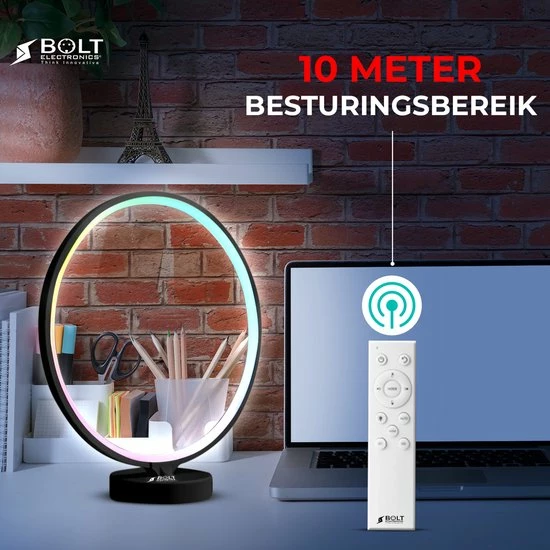 Bolt Electronics® Bolt Electronics ® Tafellamp – Moodlamp – Lichttherapielamp - Moodlight – Daglichtlamp – RGB Licht – Zwart - Afbeelding 6