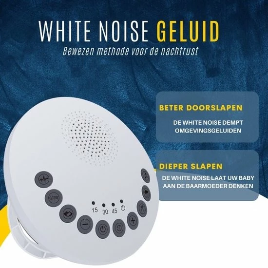 FBC Goods - White Noise Machine - Incl. Glow In The Dark Sterren En Planeten Stickers - White Noise Machine Baby - Slaap Therapie - Witte Ruis - White Noise - Slaap Geluidsmachine - Slaaphulp - Wit - Afbeelding 3